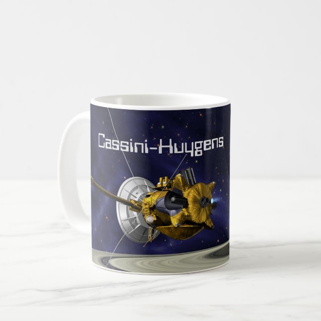 Cassini Huygens Saturn Mission Spacecraft Coffee Mug (Front Left)