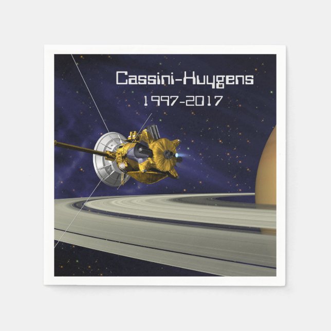 Cassini Huygens Saturn Mission Spacecraft Napkin (Front)