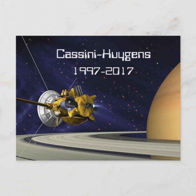Cassini Huygens Saturn Mission Spacecraft Postcard (Front)