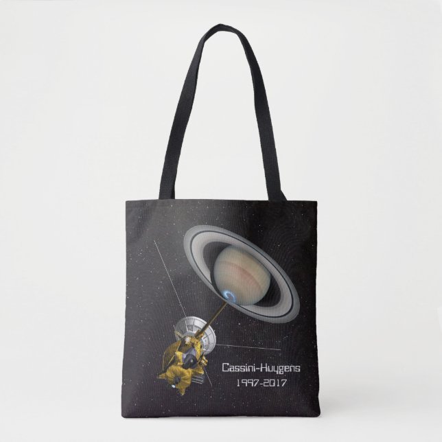 Cassini Huygens Saturn Mission Spacecraft Tote Bag (Front)