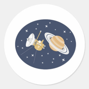 Cassini Space Probe Classic Round Sticker