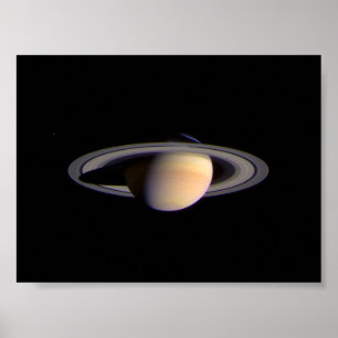 Cassini View of Saturn Space NASA Poster