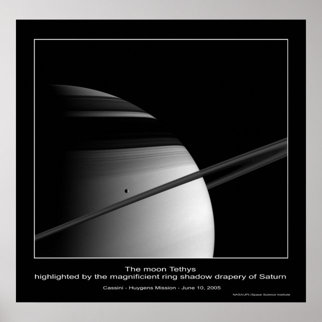 CassiniMission-TethysRingShadow_ca Poster (Front)