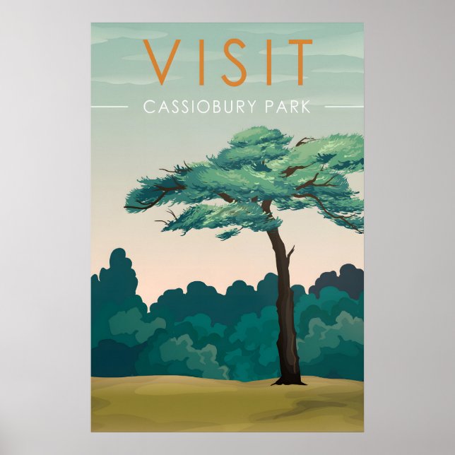 Cassiobury Park Watford Travel Poster (Front)
