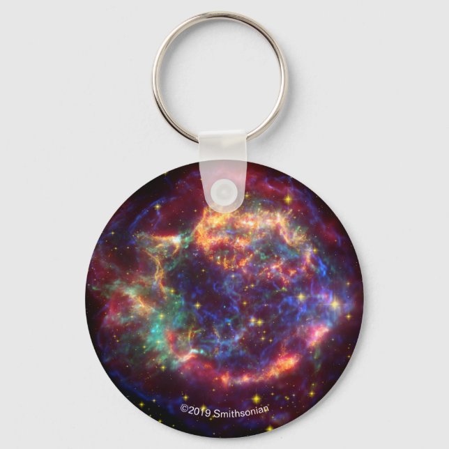 Cassiopeia A In Many Colors Key Ring (Front)