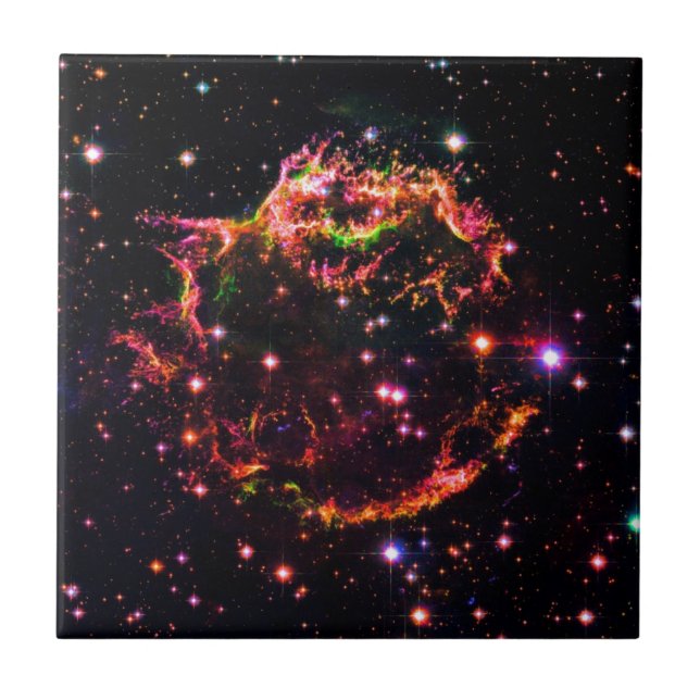 Cassiopeia A Nebula Supernova Remnant Space Photo Ceramic Tile (Front)