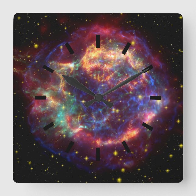 Cassiopeia Galaxy Supernova remnant Square Wall Clock (Front)