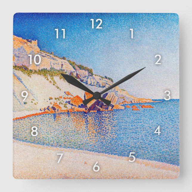 Cassis, Cap Lombard, Opus 196, Signac Square Wall Clock (Front)