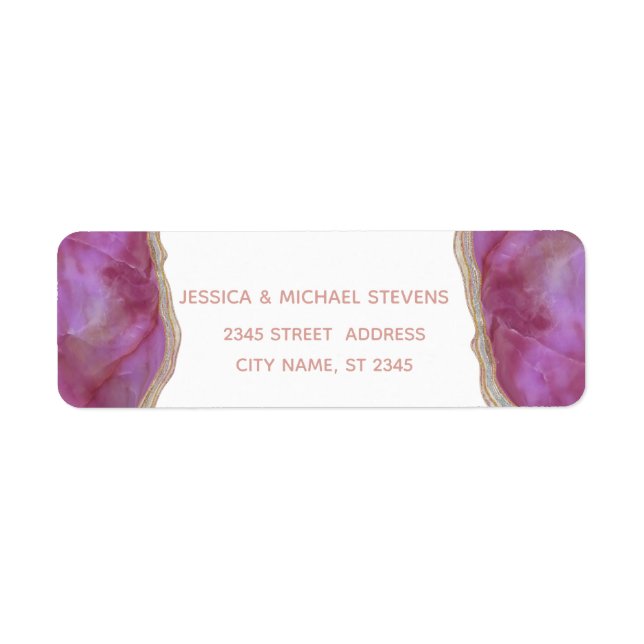 Cassis chic agate romantic elegant simple return address label (Front)
