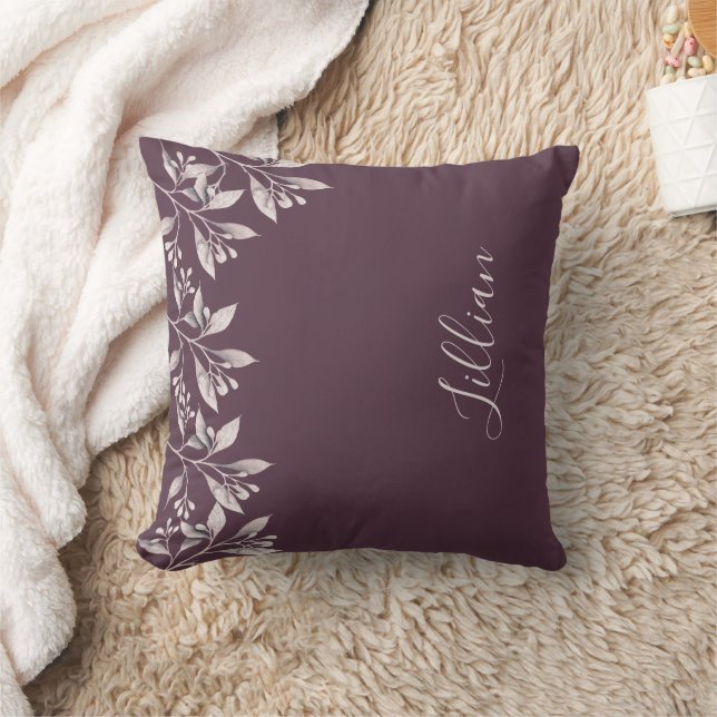 Cassis maroon name script elegant cushion (Blanket)