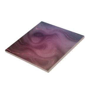 Cassis Strata   Moody Pink and Purple Luxe Agate Ceramic Tile