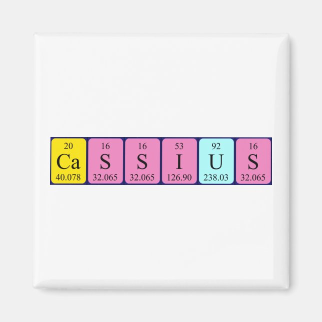 Cassius periodic table name magnet (Front)