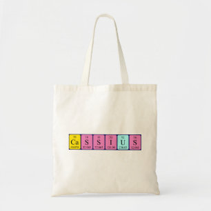 Cassius periodic table name tote bag