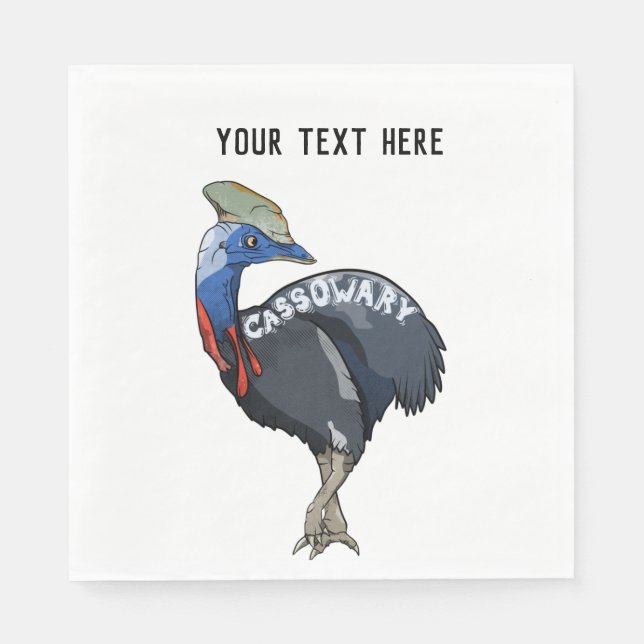 Cassowary Australian Bird Napkin (Front)