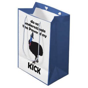 Cassowary Bird Kick Power Funny Quote Medium Gift Bag