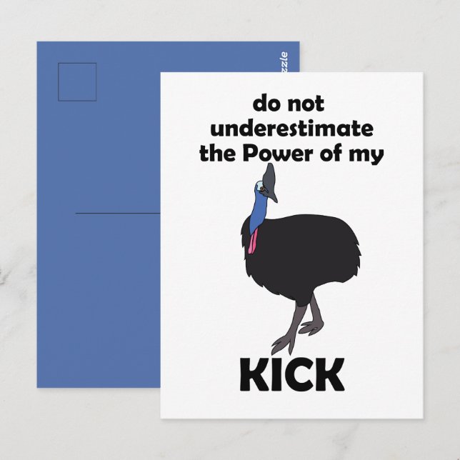 Cassowary Bird Kick Power Funny Quote Postcard (Front/Back)