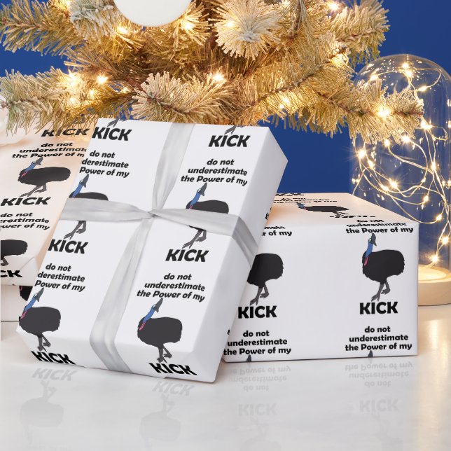 Cassowary Bird Kick Power Funny Quote Wrapping Paper (Holidays)