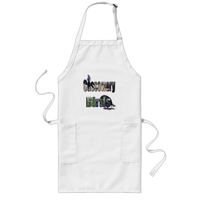 Cassowary Birds Picture Logo,  Long Apron (Front)
