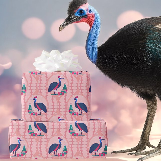 Cassowary Christmas pattern Wrapping Paper (Creator Uploaded)