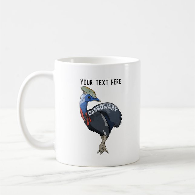 cassowary coloured woth text coffee mug (Left)