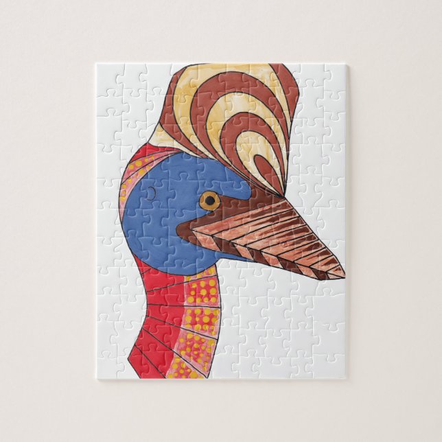 Cassowary Genuine Aboriginal Art Jigsaw Puzzle (Vertical)
