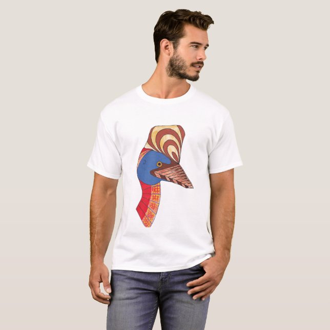 Cassowary Genuine Aboriginal Art T-Shirt (Front Full)