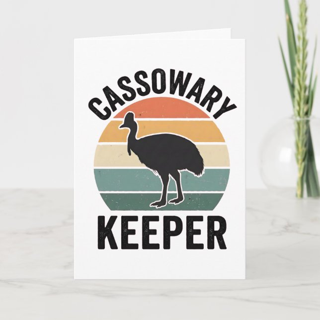 Cassowary Keeper funny Retro bird lover Card (Front)