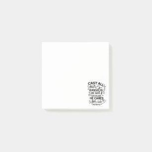 Cast All Your Anxiety – 1 Peter 5:7 Bible Verse Post-it Notes