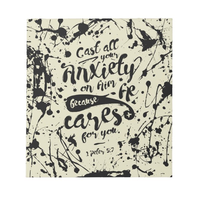 Cast All Your Anxiety On Him - 1 Peter 5:7 Notepad (Front)