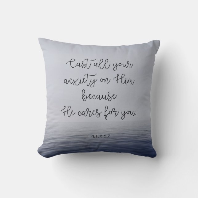 Cast All Your Anxiety on Him Cushion (Front)