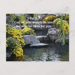 Cast all your anxiety on him on a postcard