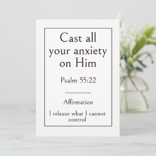Cast all your anxiety on Him, Psalm 55:22 Bible  Card