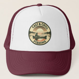 Cast and Chill Fishing Unisex T-shirt, Fisherman T Trucker Hat