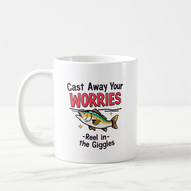 Cast Away Your Worries Coffee Mug (Left)