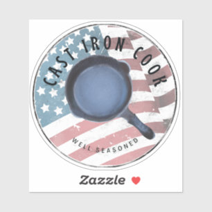Cast Iron Cook Well Seasoned Sticker