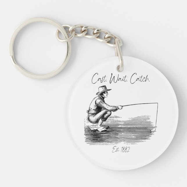 Cast. Wait. Catch Key Ring (Front)
