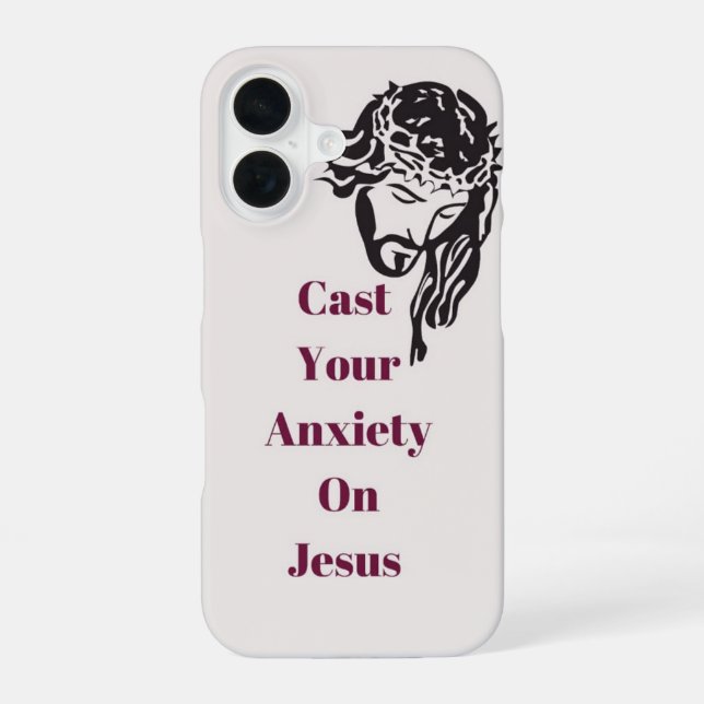 "Cast your anxiety on Jesus" IPhone 14 phone case  (Back)