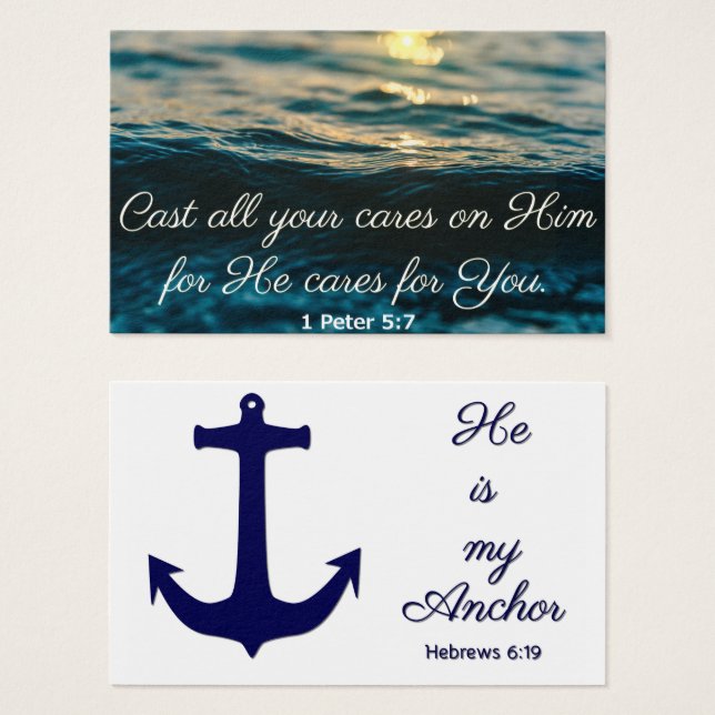 Cast Your Cares Waves Prayer Card (Front & Back)