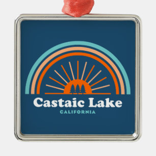Castaic Lake California Rainbow Metal Ornament