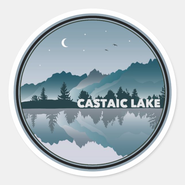 Castaic Lake California Reflection Classic Round Sticker (Front)