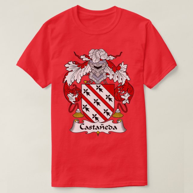 Castaneda Coat of Arms Family Crest  T-Shirt (Design Front)