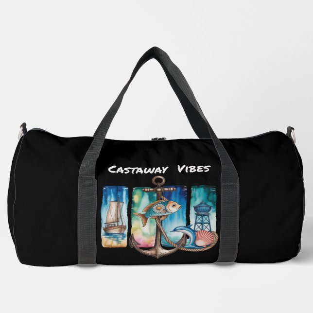  Castaway Vibes Nautical Adventure  Duffle Bag (Front)
