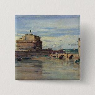 Castel Sant' Angelo and the River Tiber, Rome 15 Cm Square Badge