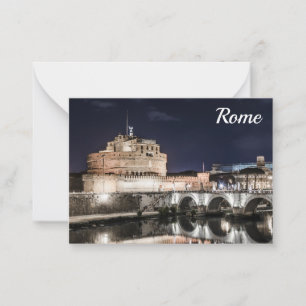 Castel Sant Angelo at night in Rome Card