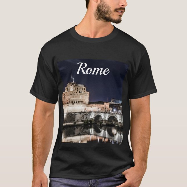 Castel Sant Angelo at night in Rome T-Shirt (Front)