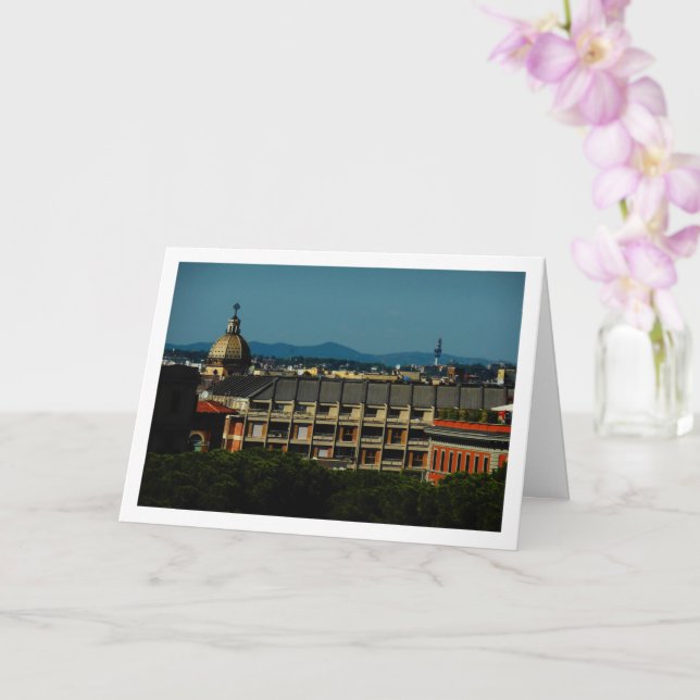 Castel Sant Angelo view of Parco Adriano, Rome Card (Orchid)
