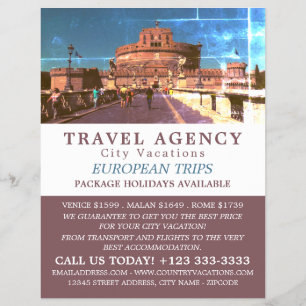 Castel Sant'Angelo, Rome, Italy, Travel Agency Flyer