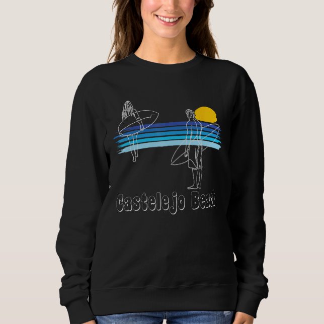 Castelejo Beach Portugal Surfing Beach Surf Guy Gi Sweatshirt (Front)