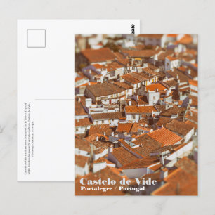 Castelo de Vide rooftops . Alentejo, Portugal. Postcard