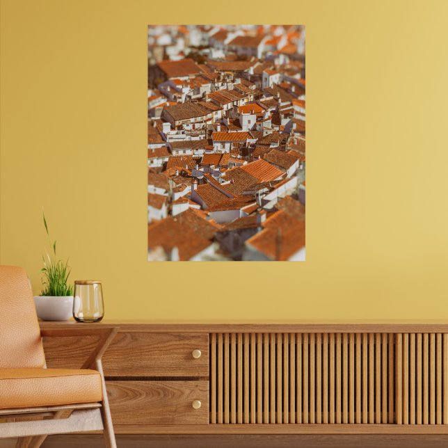 Castelo de Vide rooftops . Alentejo, Portugal. Poster (Living Room 2)